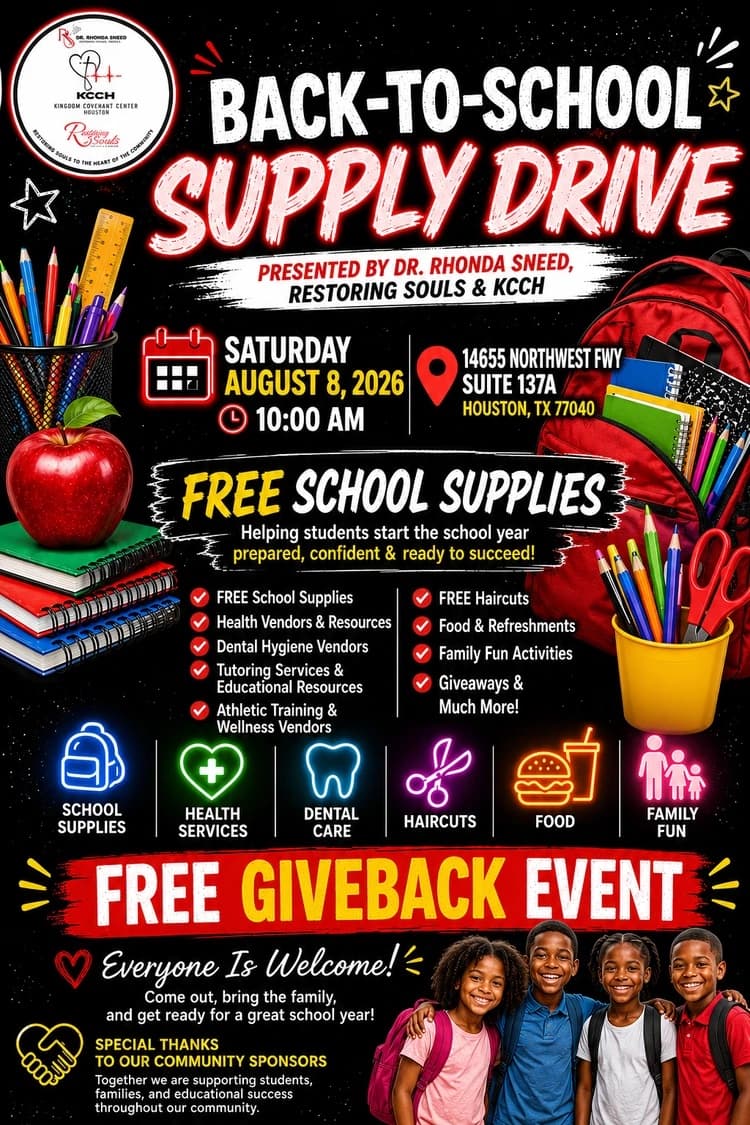 Back-to-School Supply Drive — event flyer