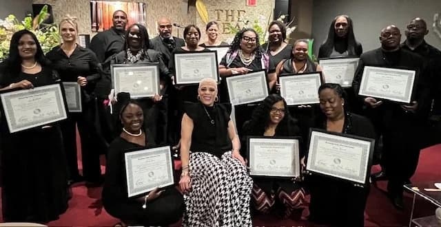 Certificate ceremony on the church stage
